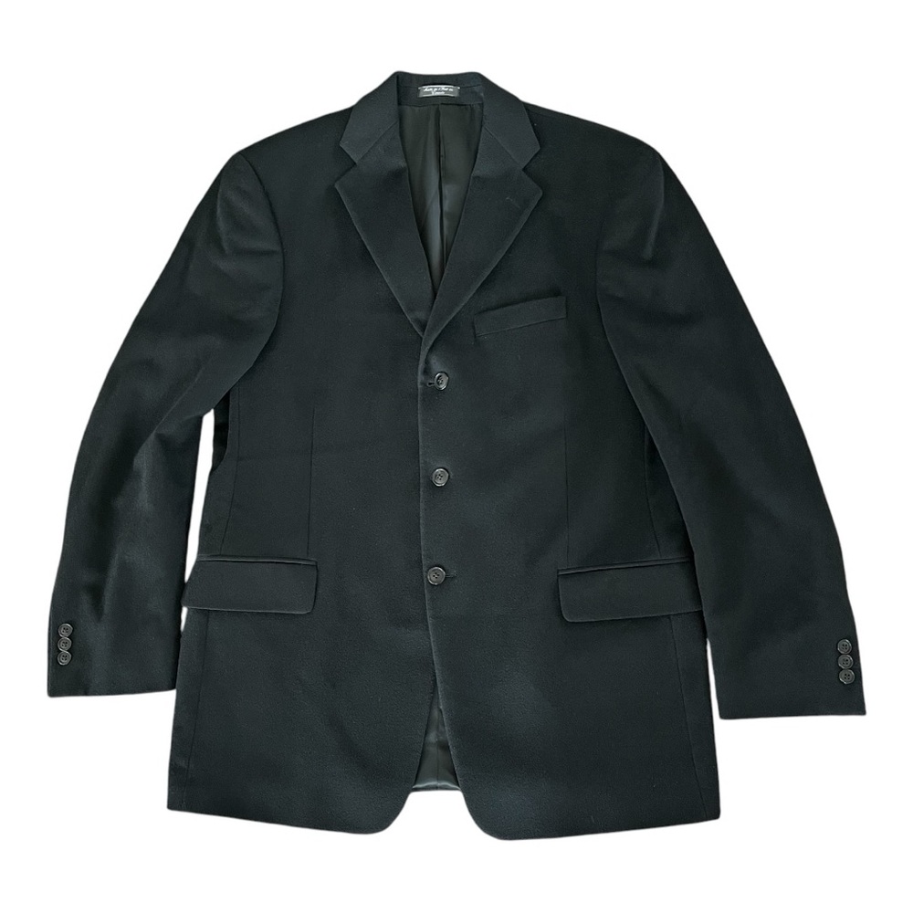 Cashmere Ultimo Uomo Black Sport Coat 3 Button Blazer Mens 43L EUC